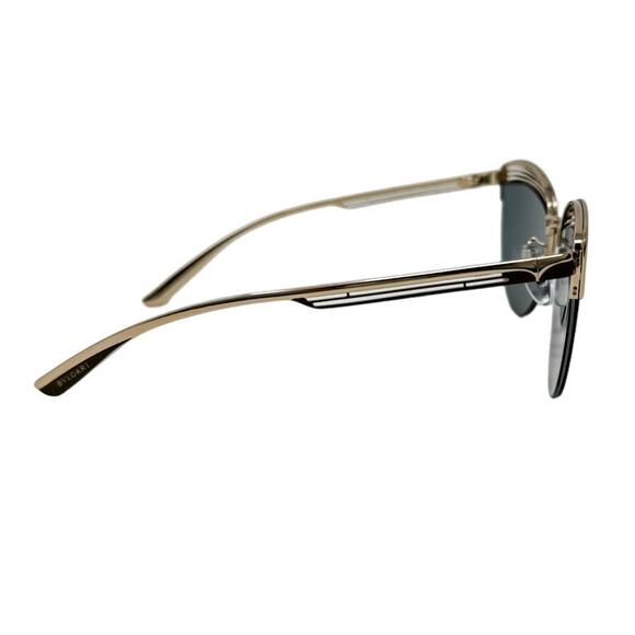 Bvlgari Bulgari Cat-Eye Rimless Mirrored Sunglasses Gold Metal w/ case - Picture 5 of 12
